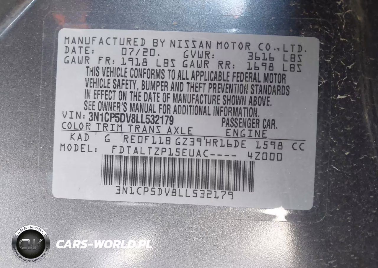 2020 Nissan Kicks Sr Xtronic Cvt VIN:3N1CP5DV8LL532179 - 9