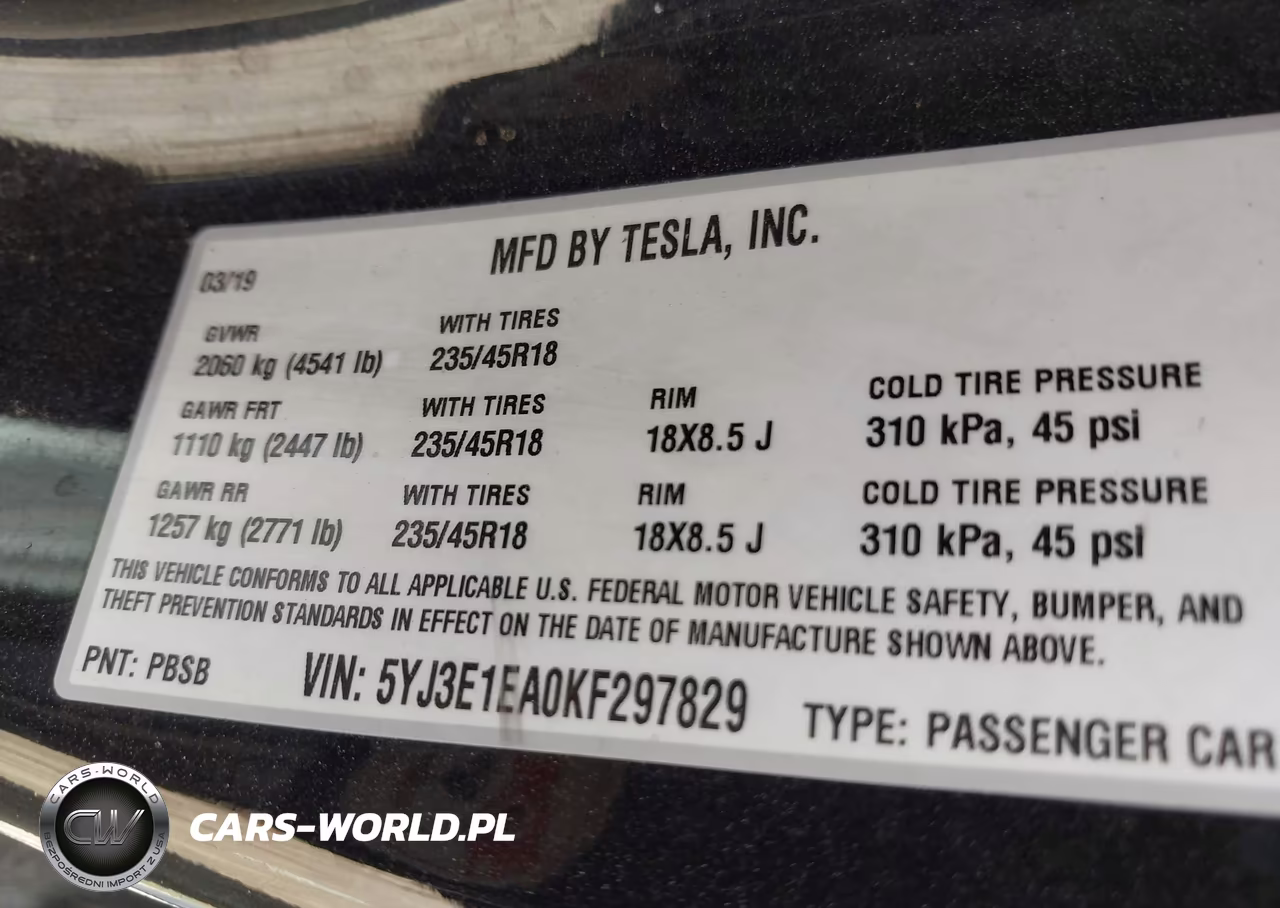 2019 Tesla Model 3 Long Range-Mid Range-Standard Range-Standard Range Plus VIN:5YJ3E1EA0KF297829 - 9