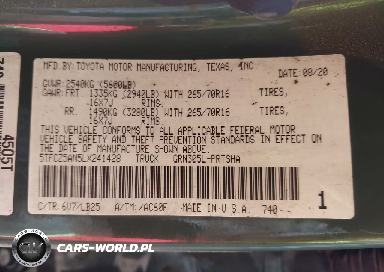 2020 Toyota Tacoma Trd Pro VIN:5TFCZ5AN5LX241428 - 9