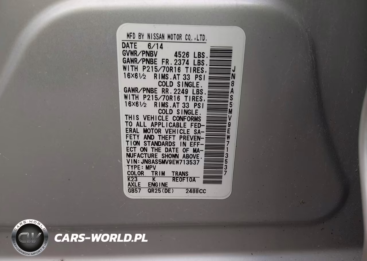 2014 Nissan Rogue Select S VIN:JN8AS5MV9EW713537 - 9