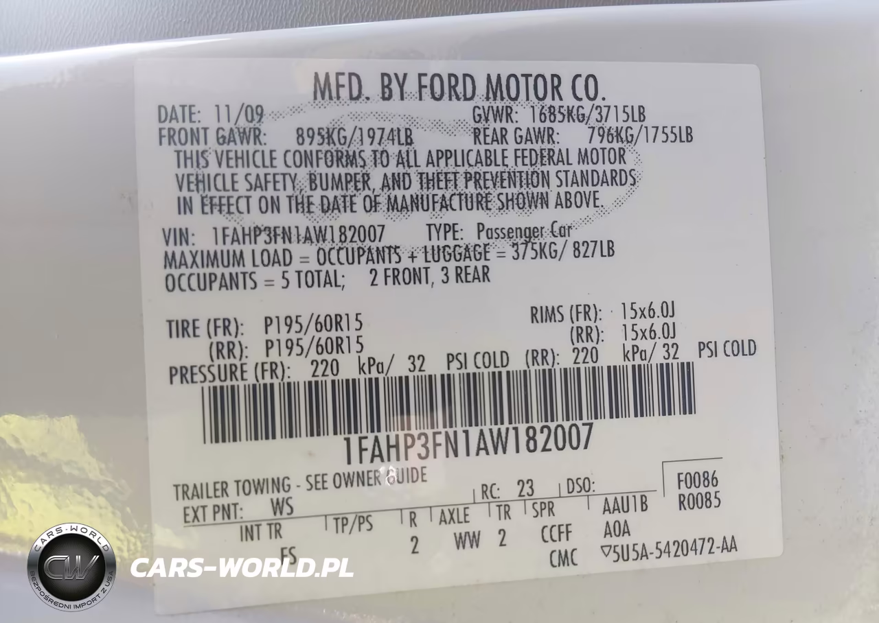 2010 Ford Focus Se VIN:1FAHP3FN1AW182007 - 9