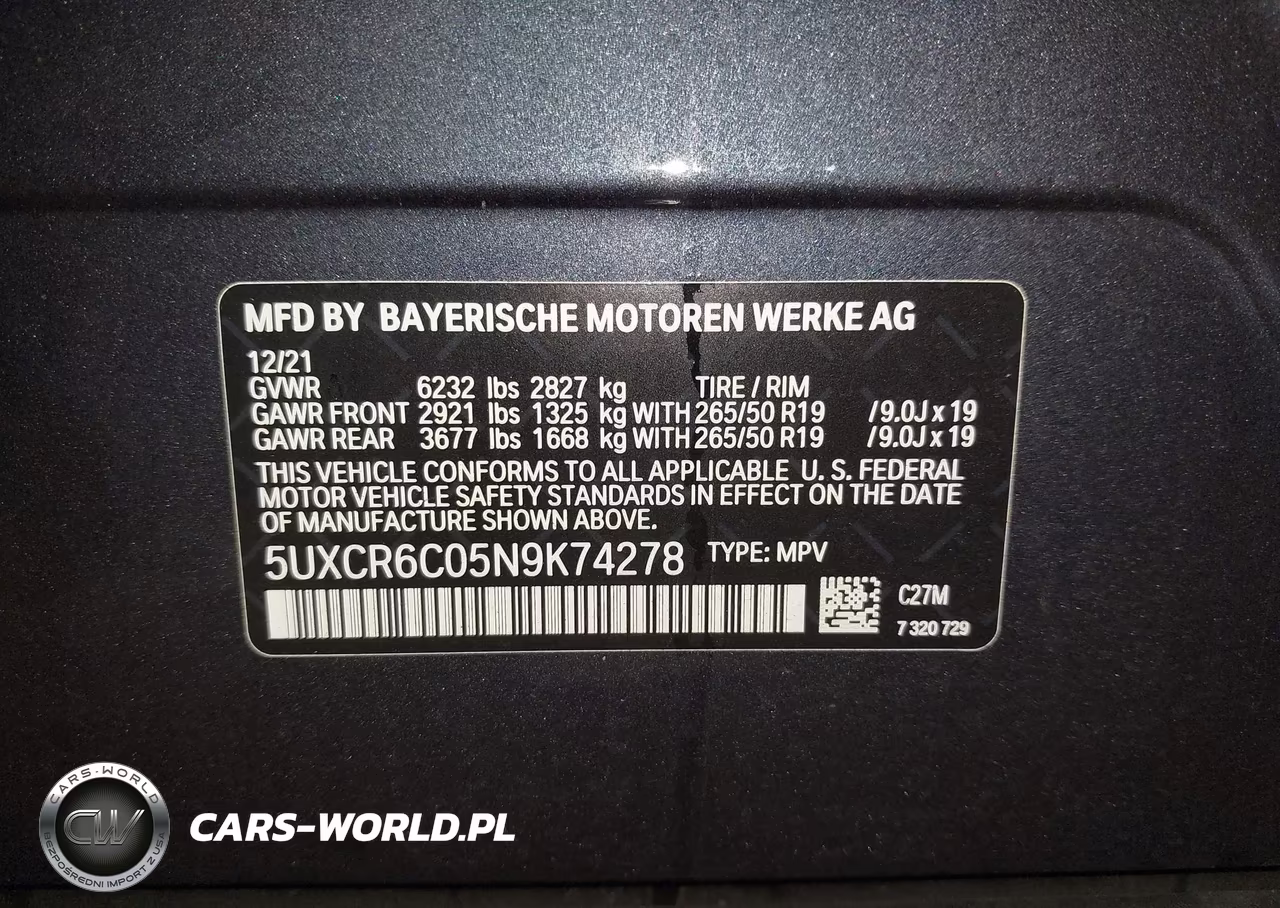 2022 BMW X5 xDrive40I VIN:5UXCR6C05N9K74278 - 9