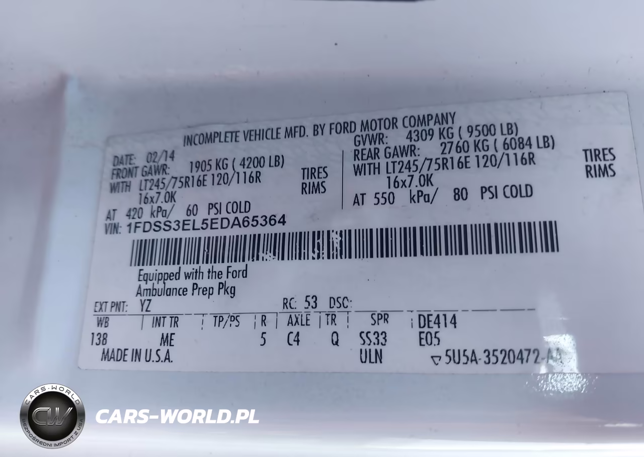 2014 Ford E-350 Super Duty Commercial VIN:1FDSS3EL5EDA65364 - 8