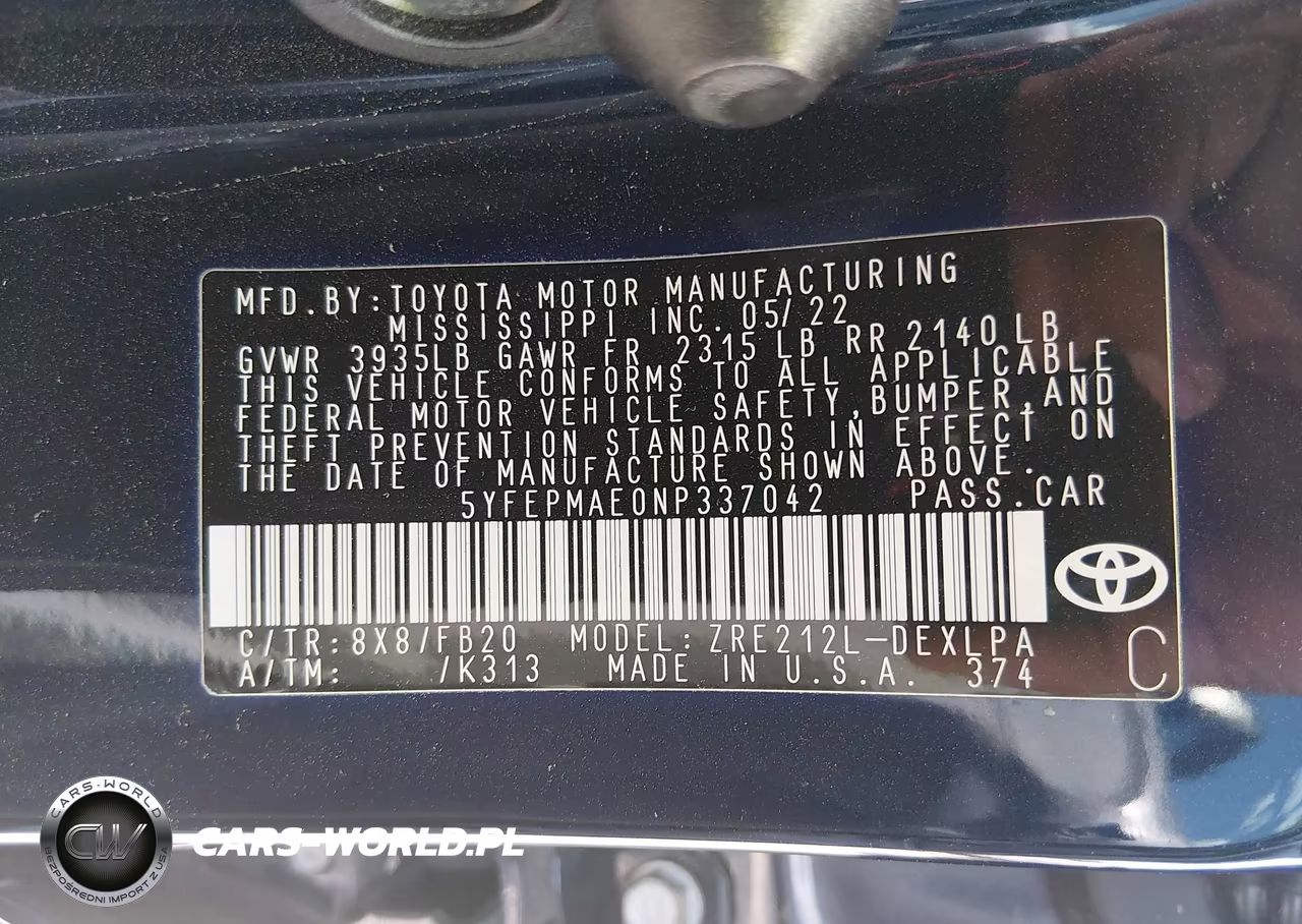 2022 Toyota Corolla Le VIN:5YFEPMAE0NP337042 - 9