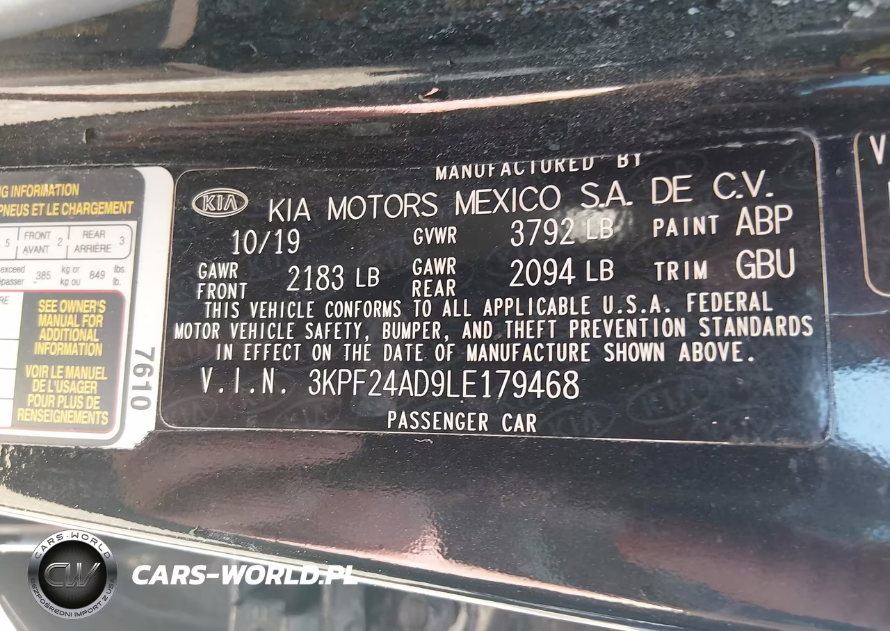 2020 Kia Forte Lxs VIN:3KPF24AD9LE179468 - 9