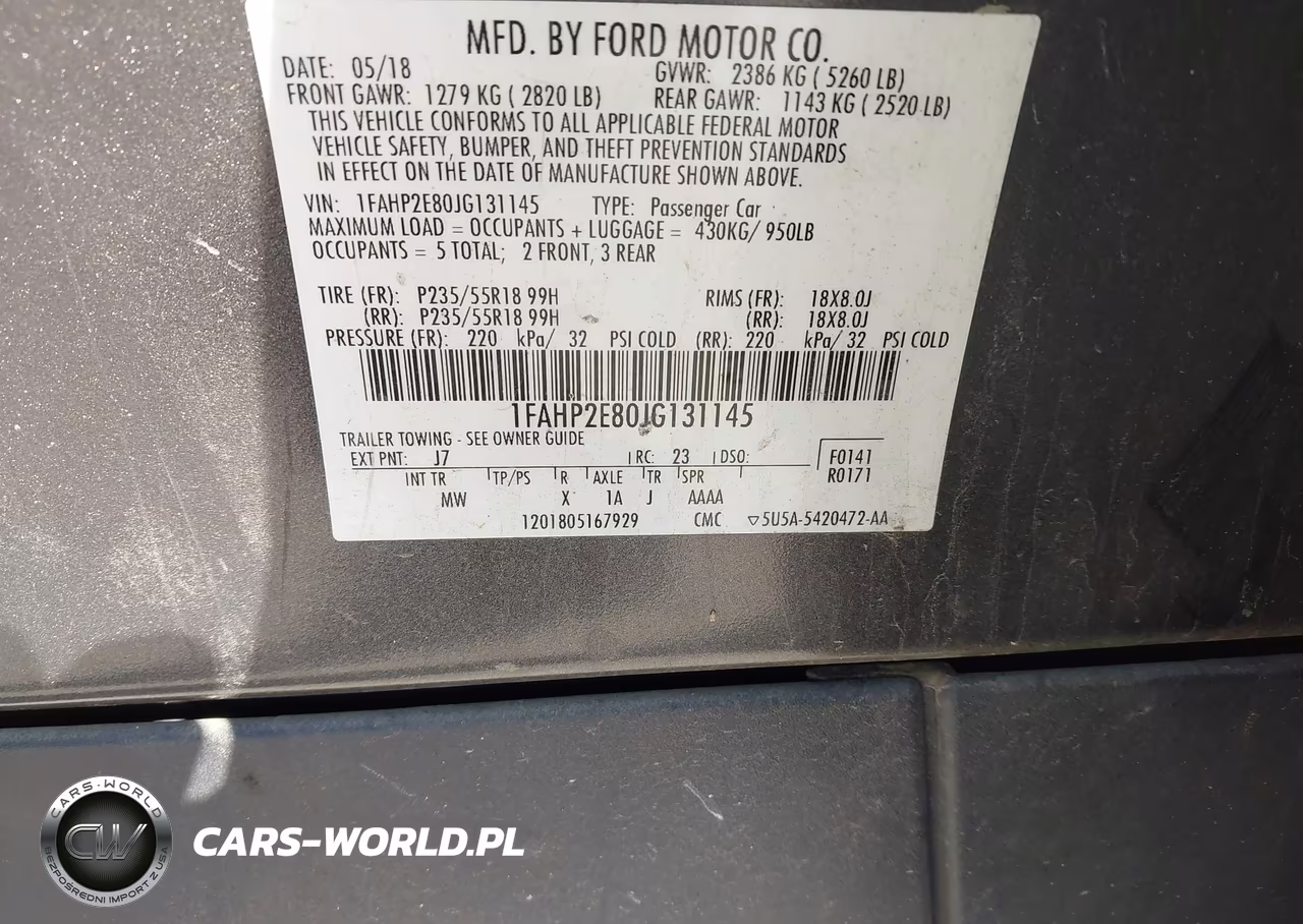 2018 Ford Taurus Sel VIN:1FAHP2E80JG131145 - 9