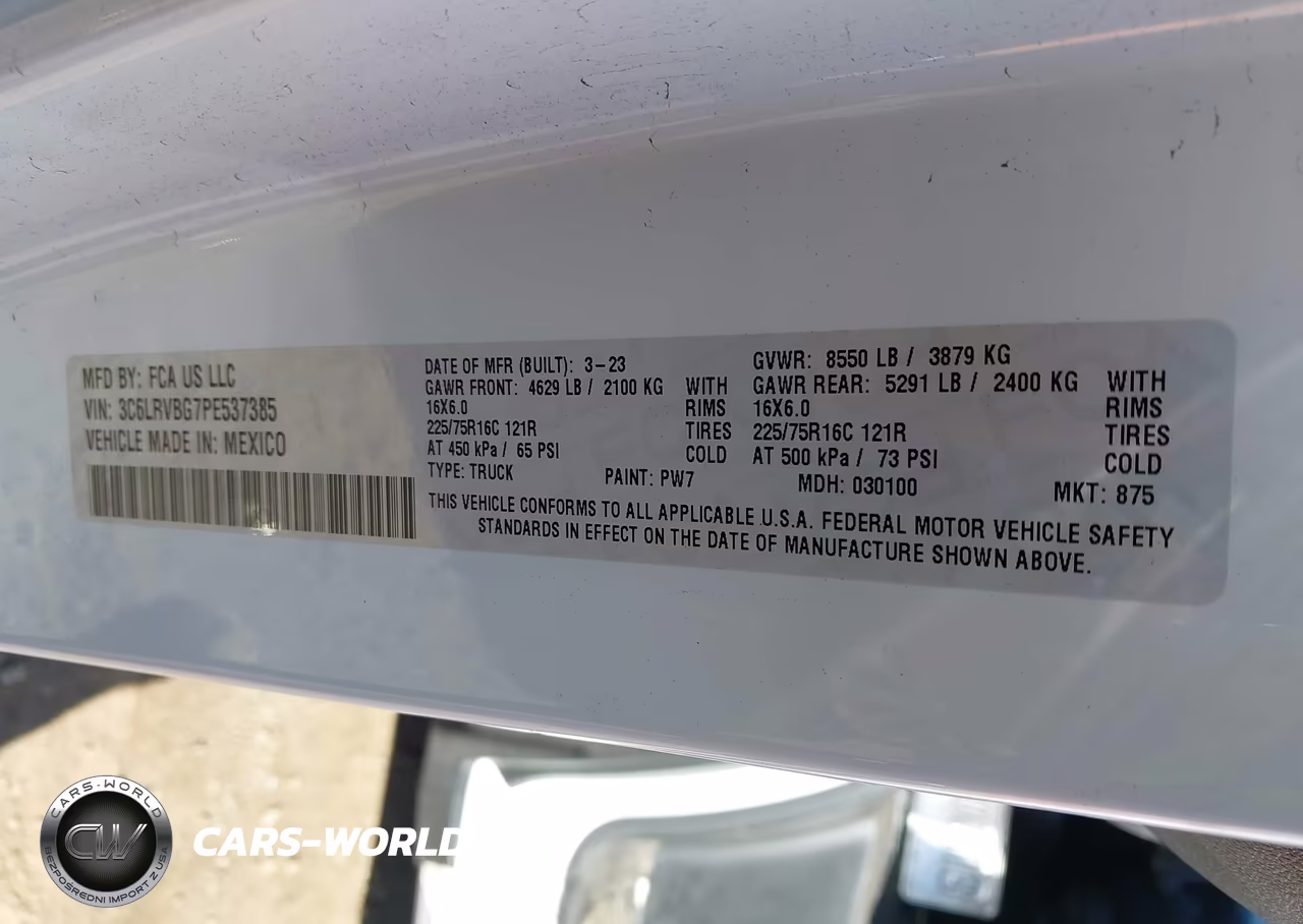 2023 Ram Promaster 1500 High Roof 136 Wb VIN:3C6LRVBG7PE537385 - 9