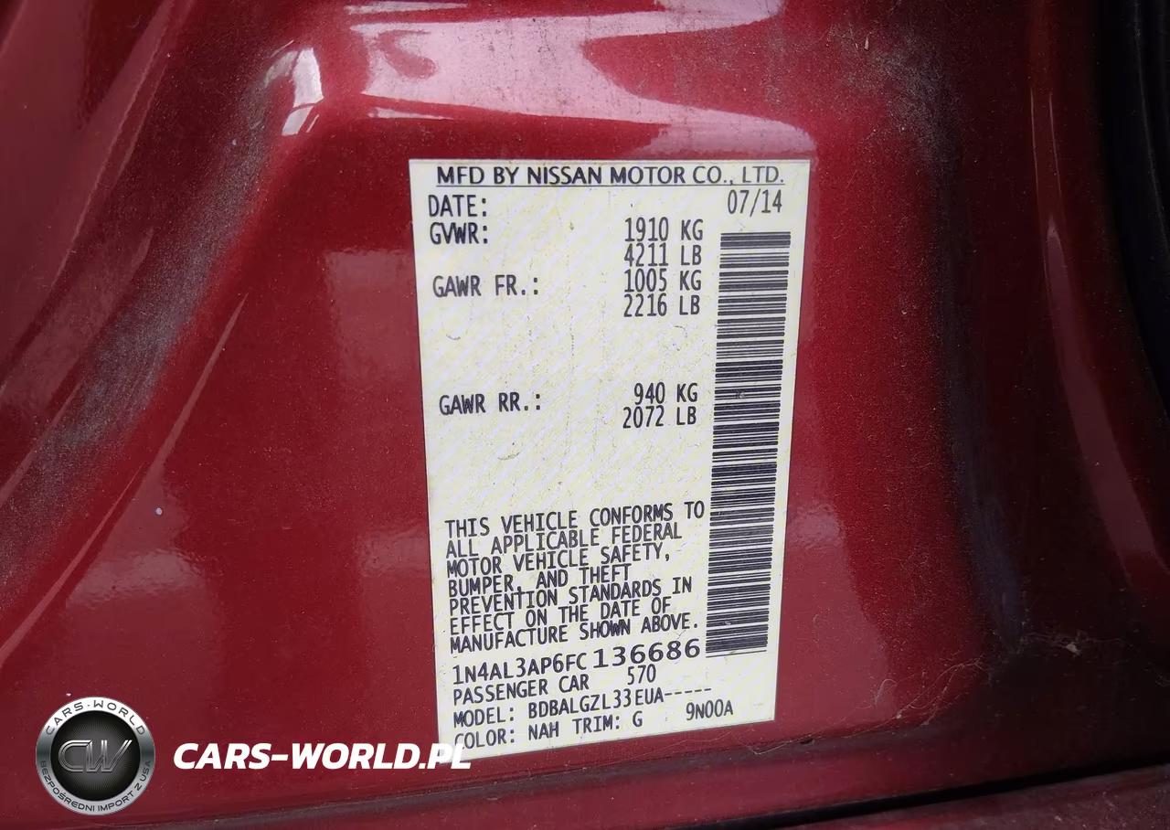2015 Nissan Altima 2.5 S VIN:1N4AL3AP6FC136686 - 9