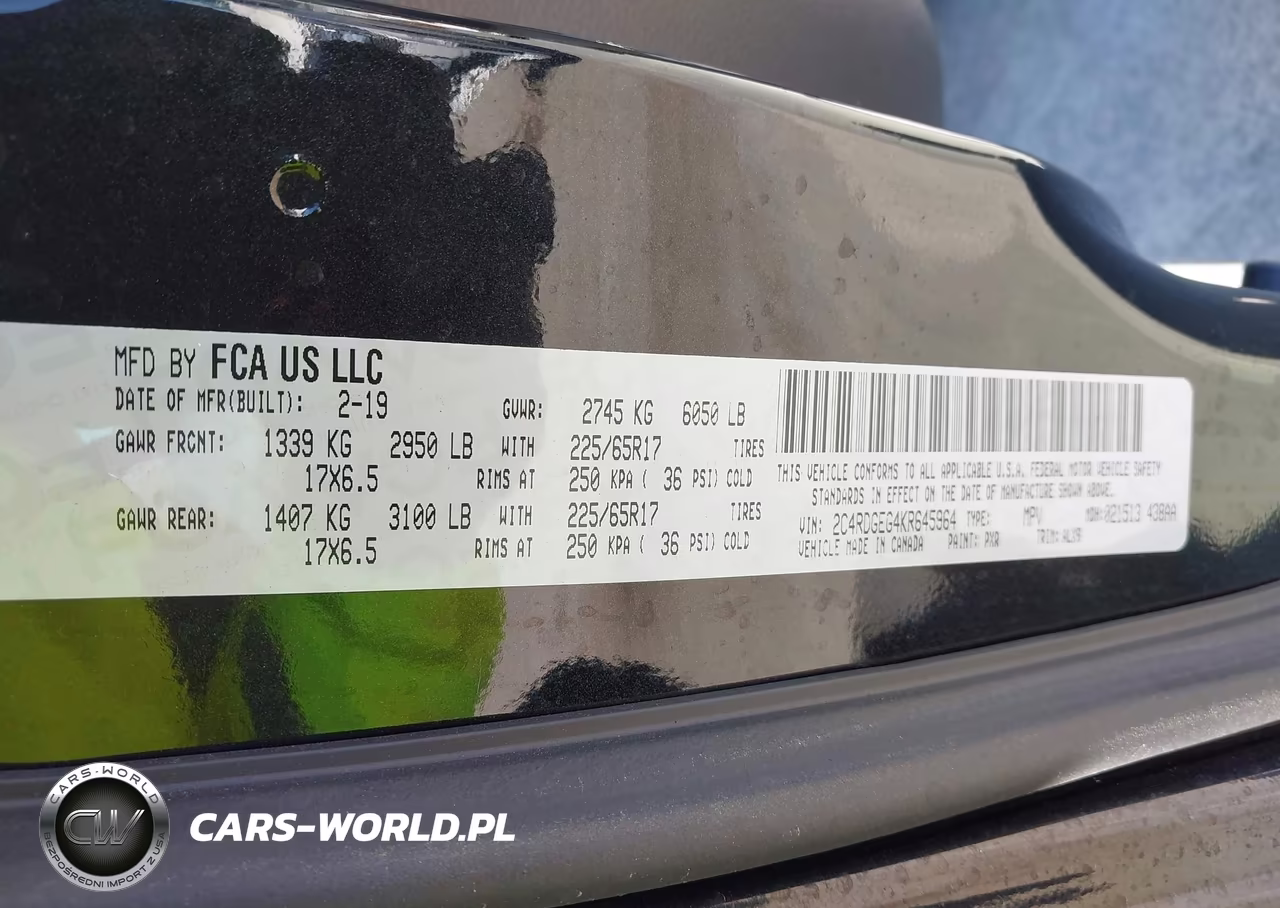 2019 Dodge Grand Caravan Gt VIN:2C4RDGEG4KR645964 - 9