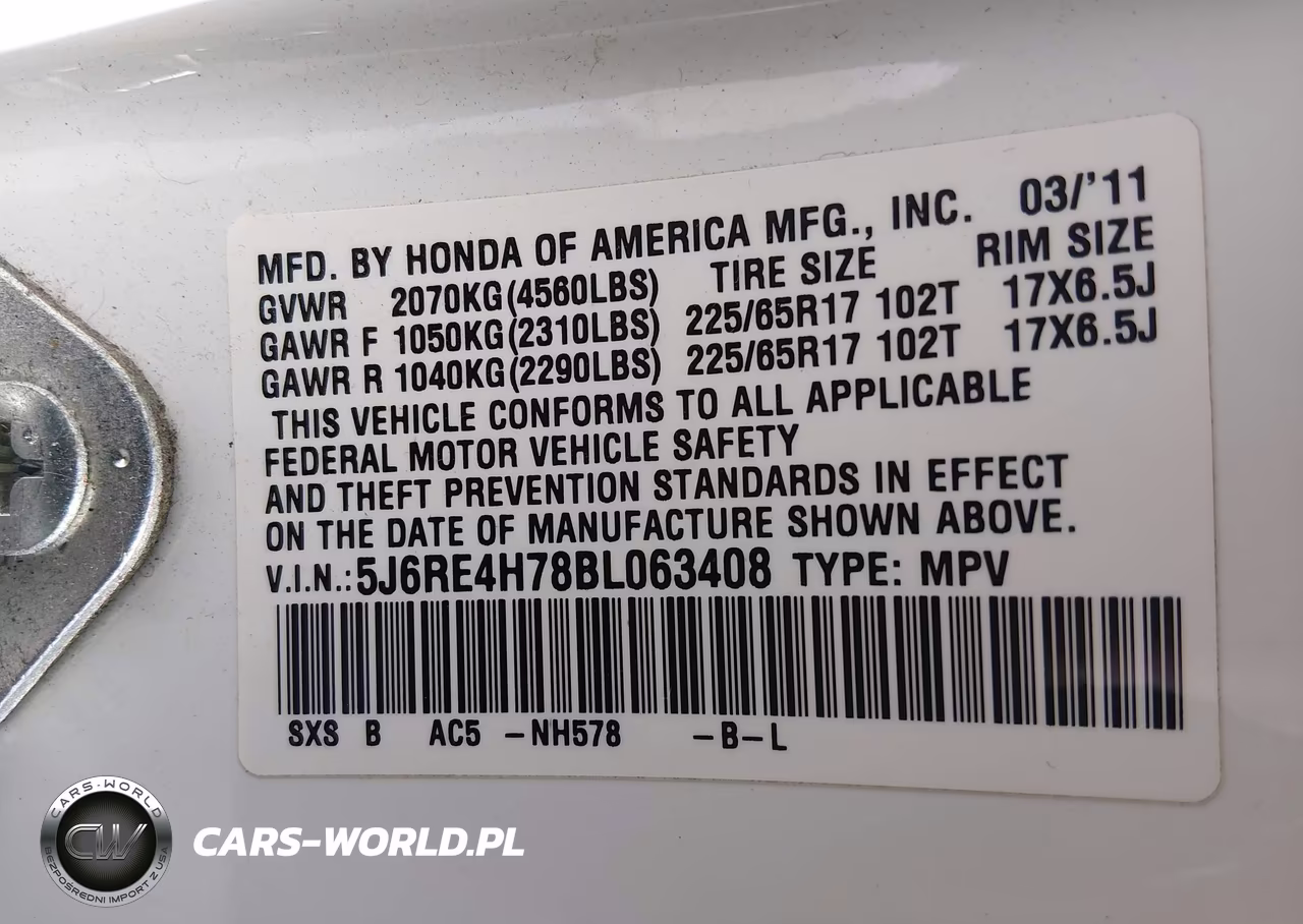 2011 Honda Cr-V Ex-L VIN:5J6RE4H78BL063408 - 9