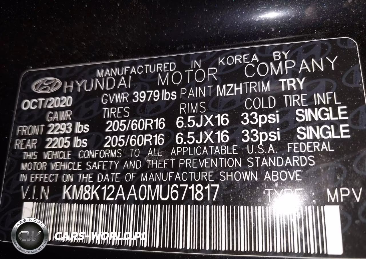 2021 Hyundai Kona Se VIN:KM8K12AA0MU671817 - 9