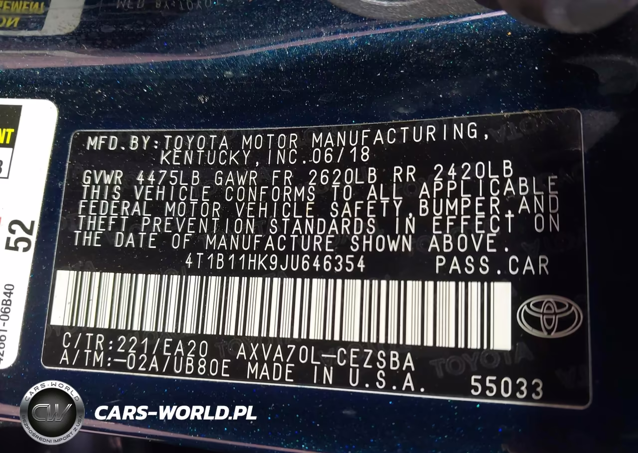 2018 Toyota Camry Se VIN:4T1B11HK9JU646354 - 9