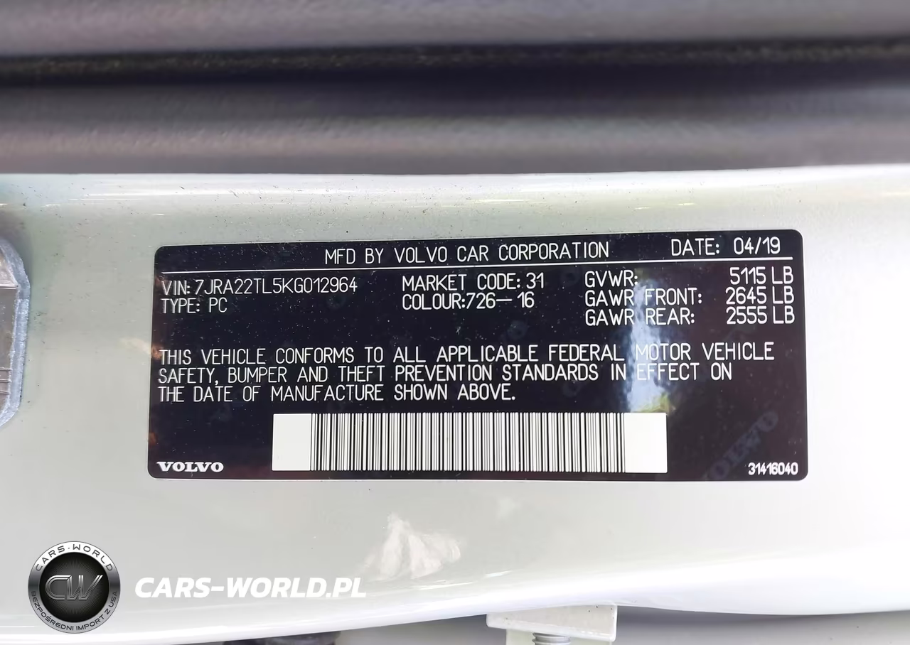 2019 Volvo S60 T6 Inscription VIN:7JRA22TL5KG012964 - 9