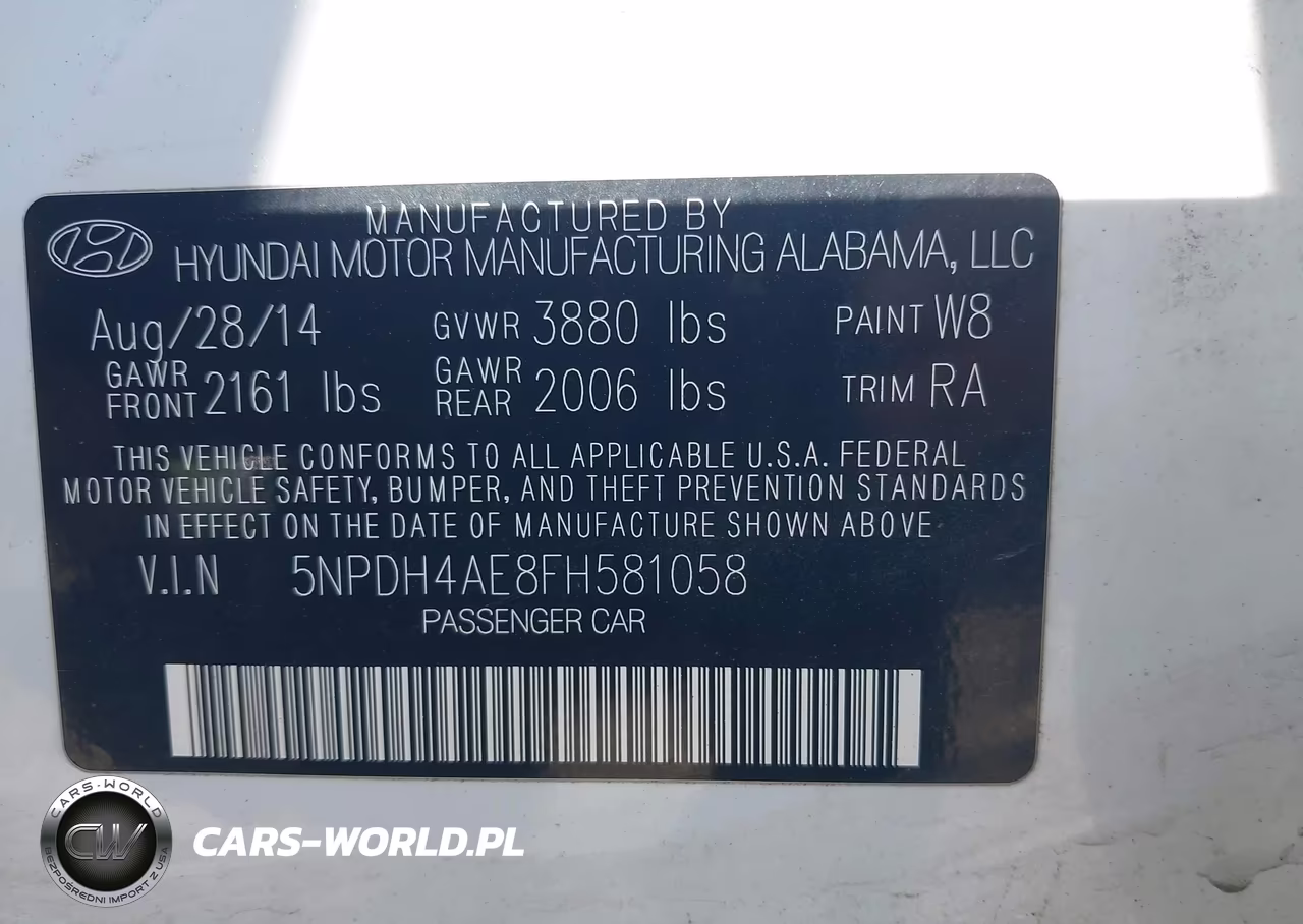 2015 Hyundai Elantra Se VIN:5NPDH4AE8FH581058 - 9