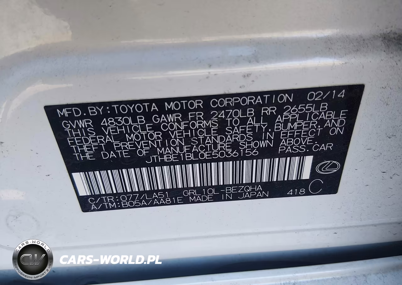 2014 Lexus Gs 350 VIN:JTHBE1BL0E5036156 - 9