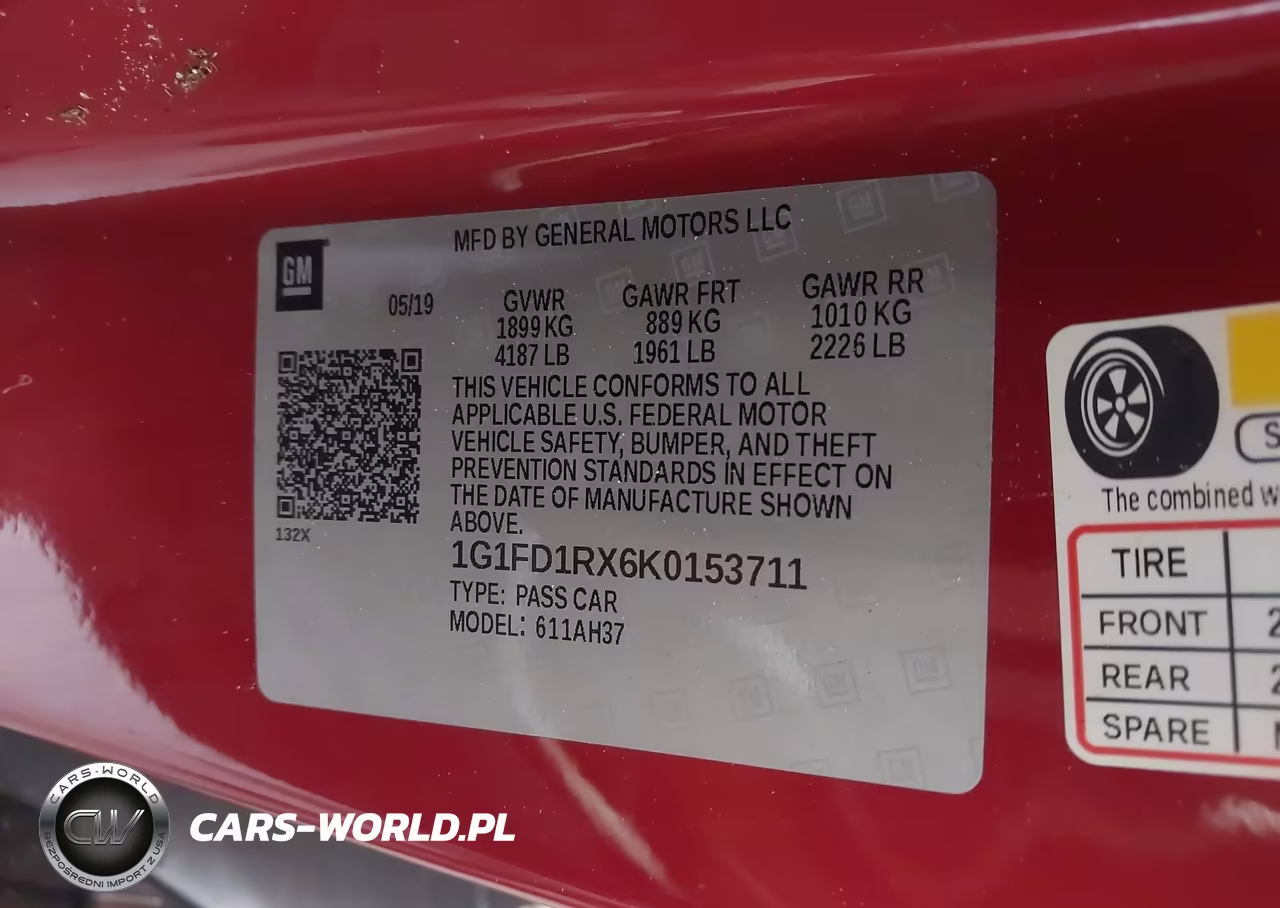 2019 Chevrolet Camaro 2Lt VIN:1G1FD1RX6K0153711 - 9