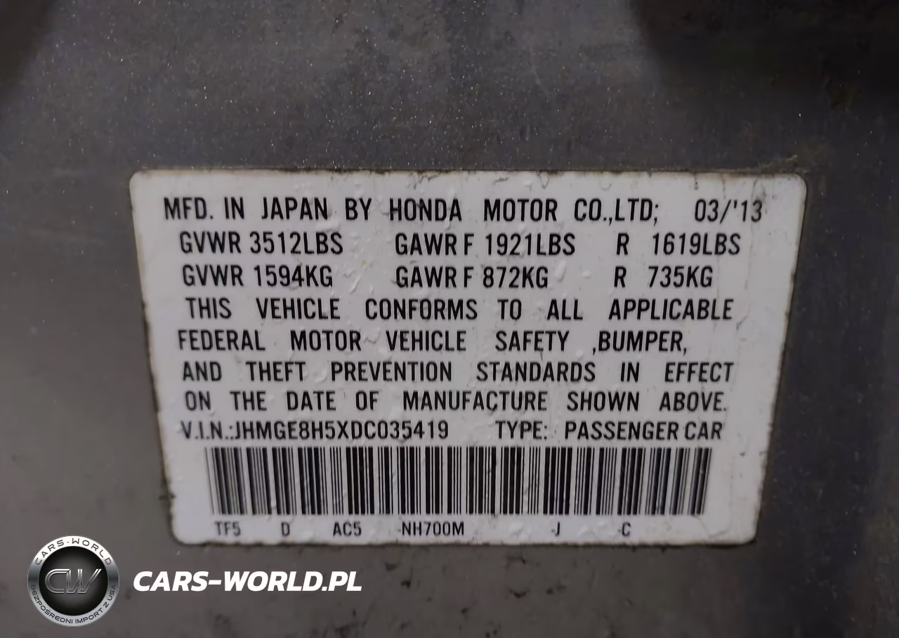 2013 Honda Fit Sport VIN:JHMGE8H5XDC035419 - 9
