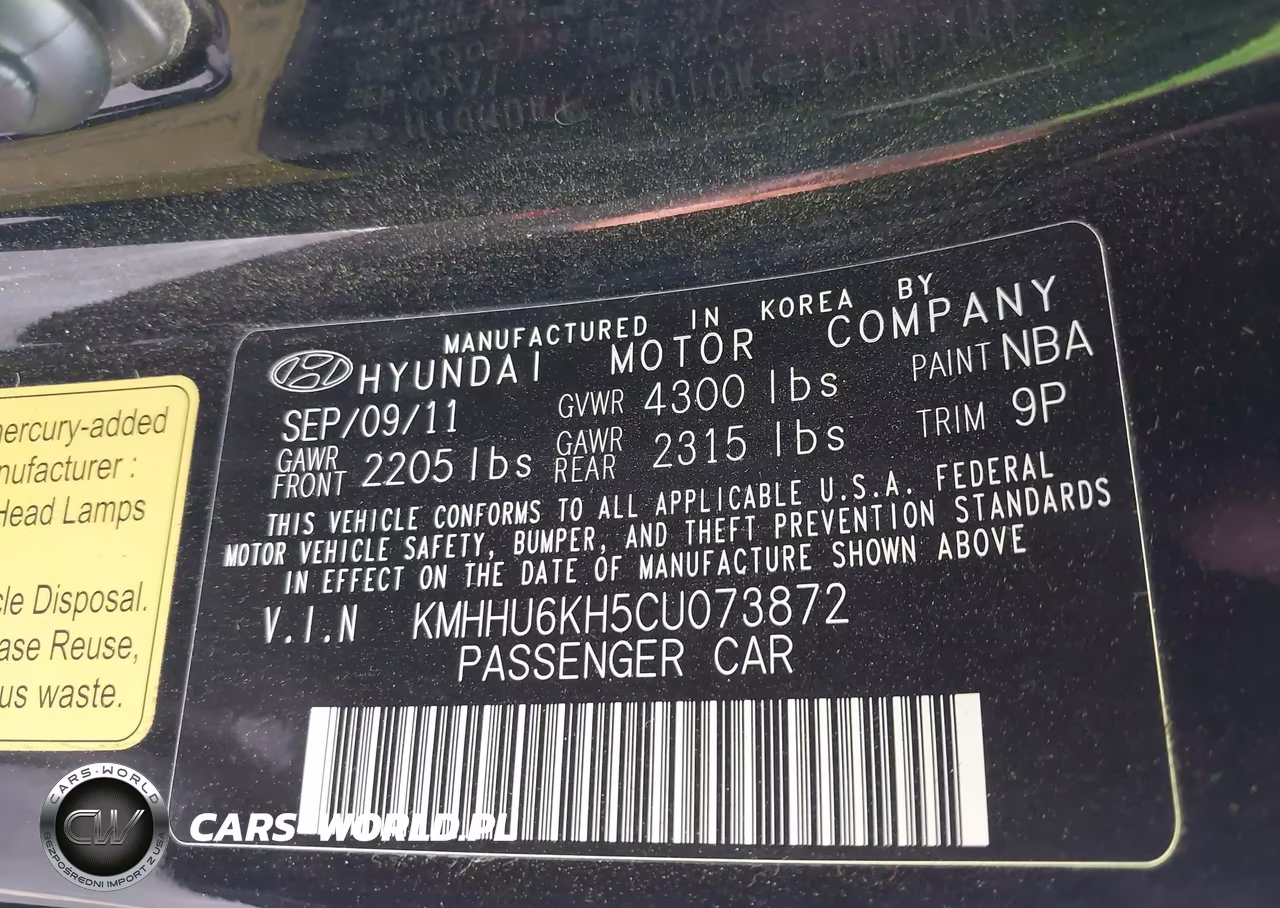 2012 Hyundai Genesis 3.8 Grand Touring VIN:KMHHU6KH5CU073872 - 9