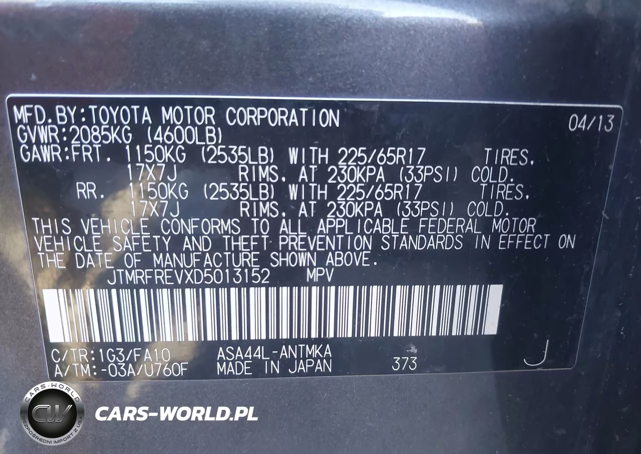 2013 Toyota Rav4 Xle VIN:JTMRFREVXD5013152 - 9