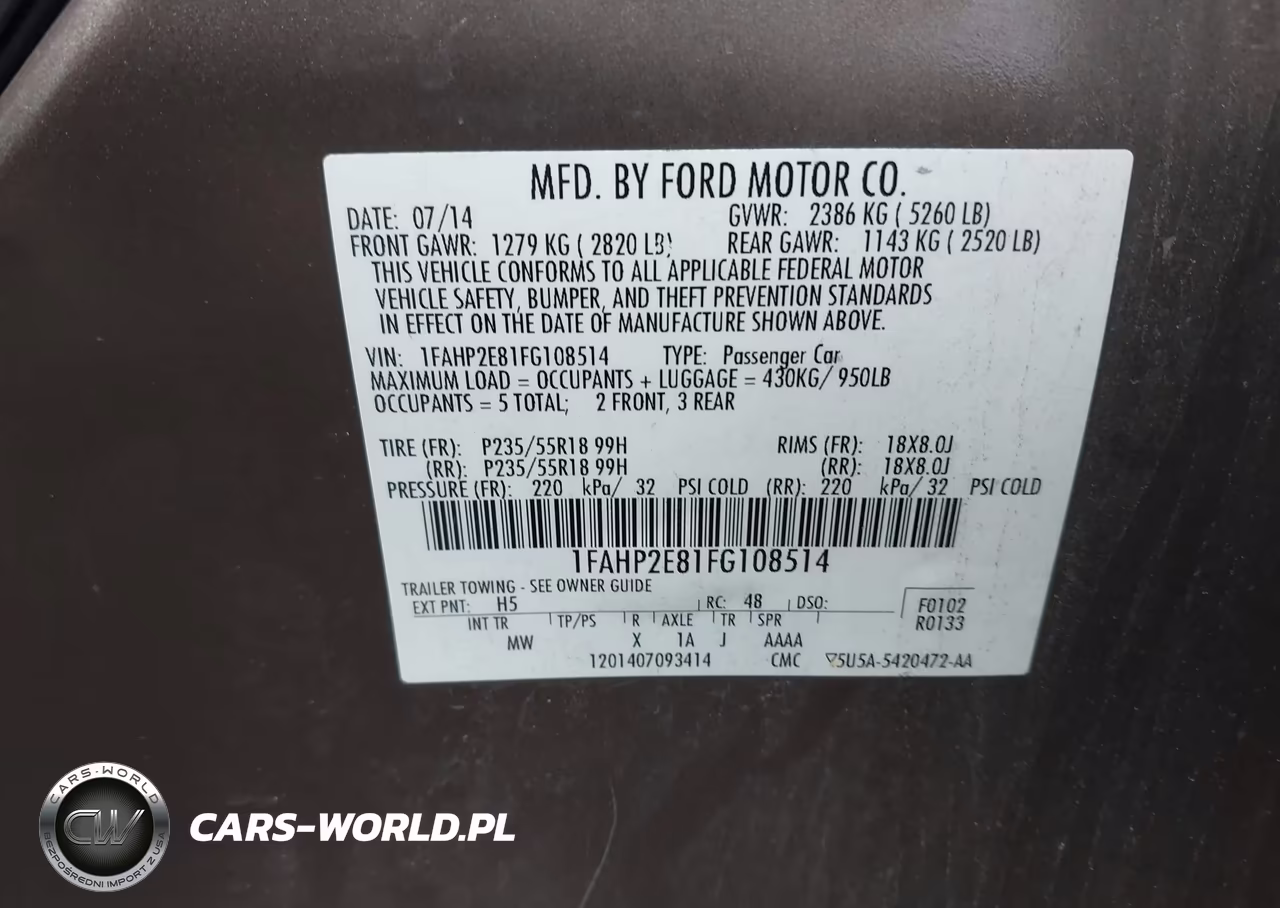 2015 Ford Taurus Sel VIN:1FAHP2E81FG108514 - 9