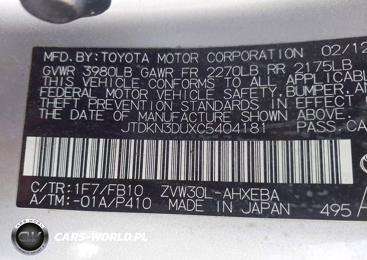 2012 Toyota Prius Three VIN:JTDKN3DUXC5404181 - 9