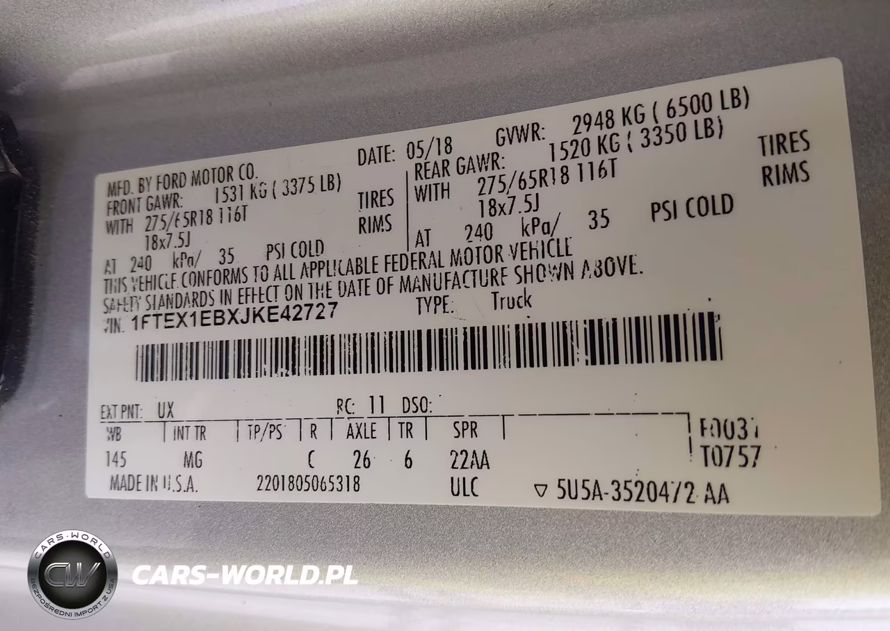 2018 Ford F-150 Xlt VIN:1FTEX1EBXJKE42727 - 9
