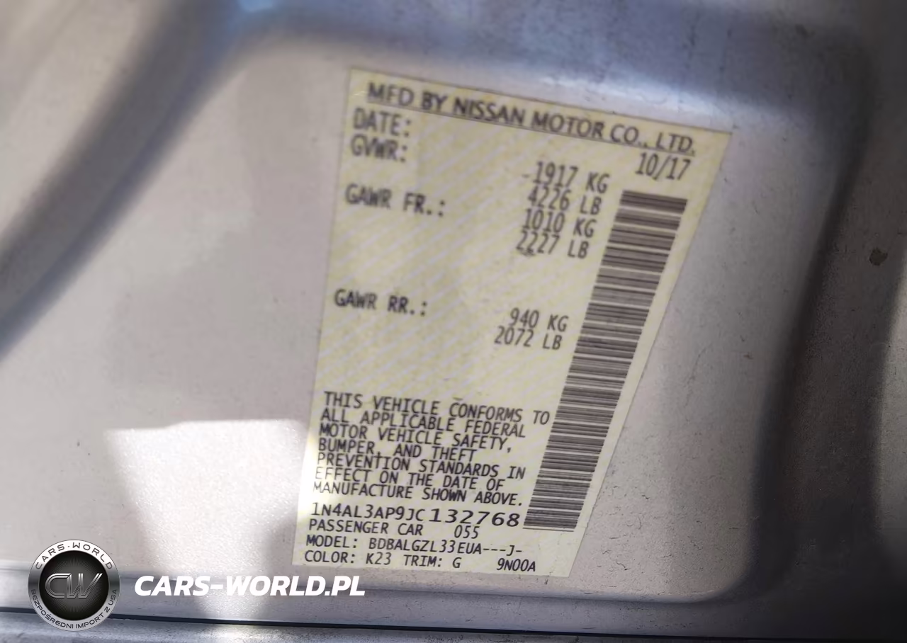 2018 Nissan Altima 2.5 S VIN:1N4AL3AP9JC132768 - 9