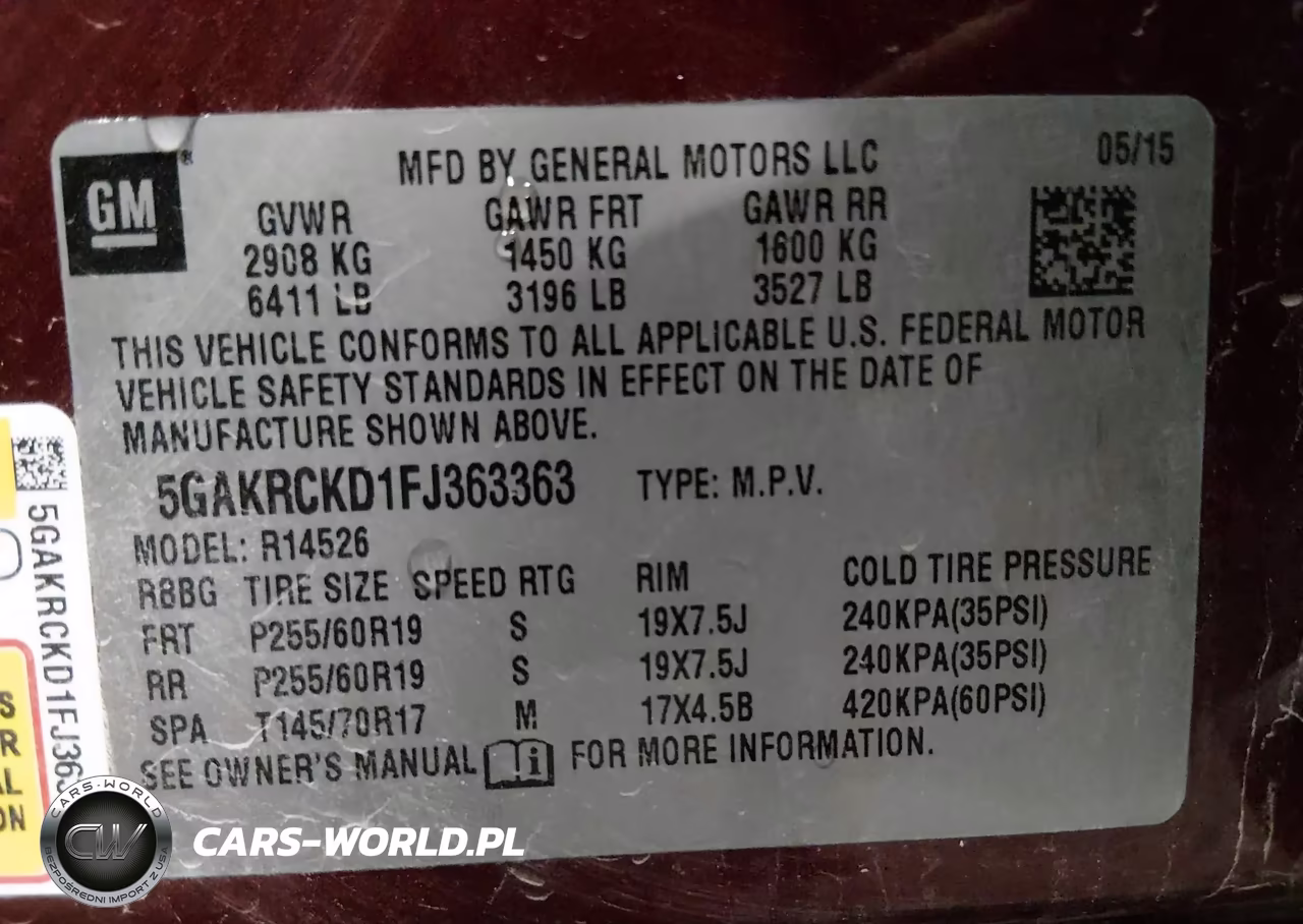 2015 Buick Enclave Premium VIN:5GAKRCKD1FJ363363 - 9
