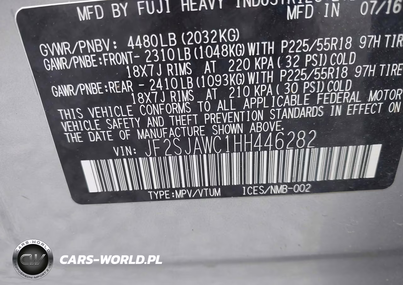 2017 Subaru Forester VIN:JF2SJAWC1HH446282 - 9