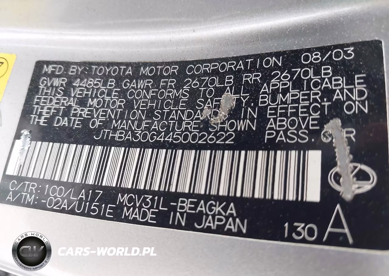 2004 Lexus Es 330 VIN:JTHBA30G445002622 - 9