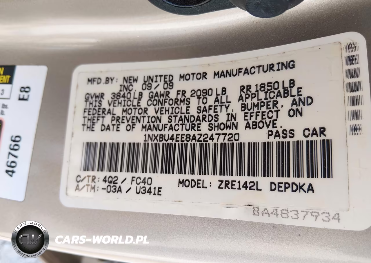 2010 Toyota Corolla Le VIN:1NXBU4EE8AZ247720 - 9