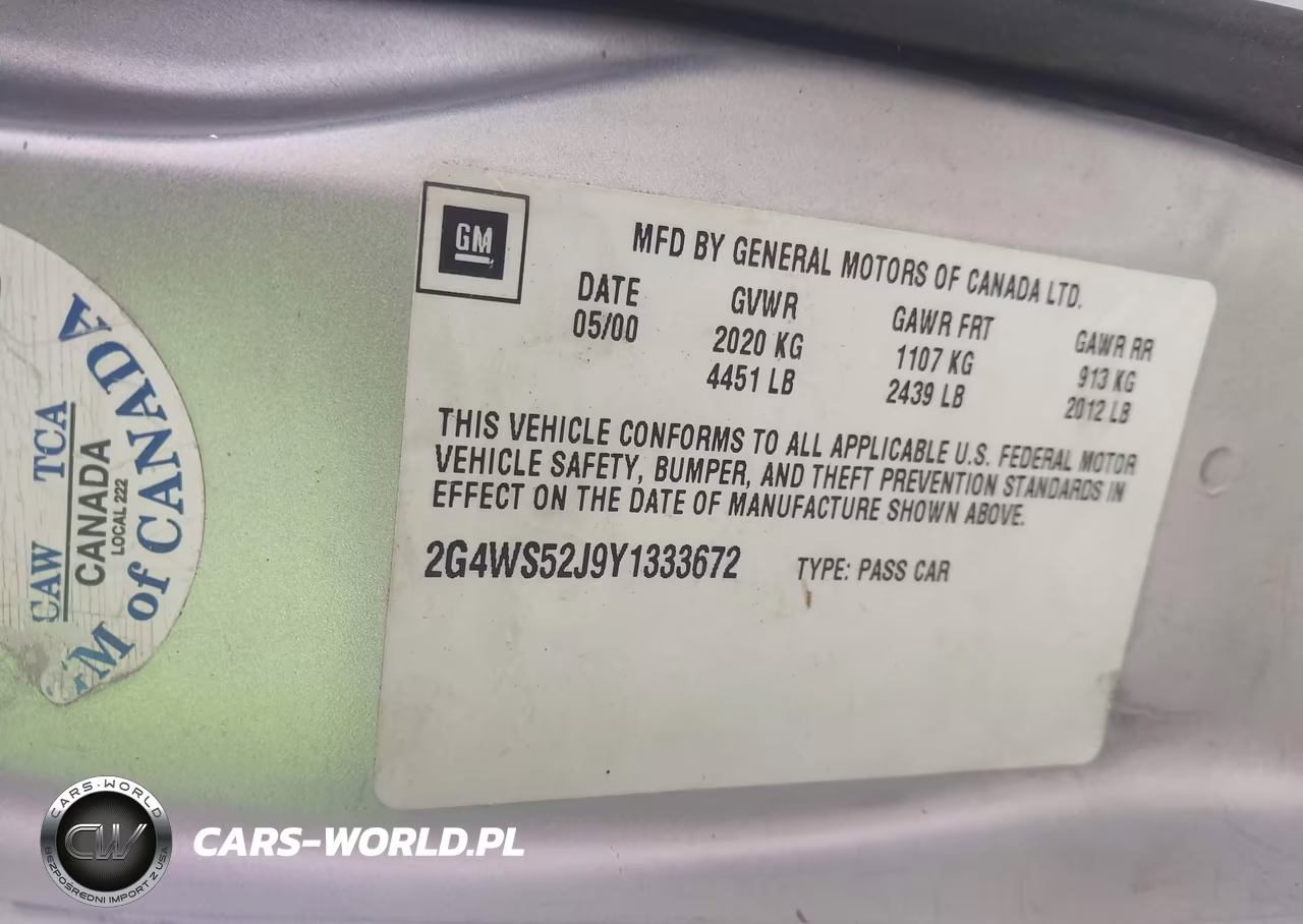 2000 Buick Century Custom VIN:2G4WS52J9Y1333672 - 9