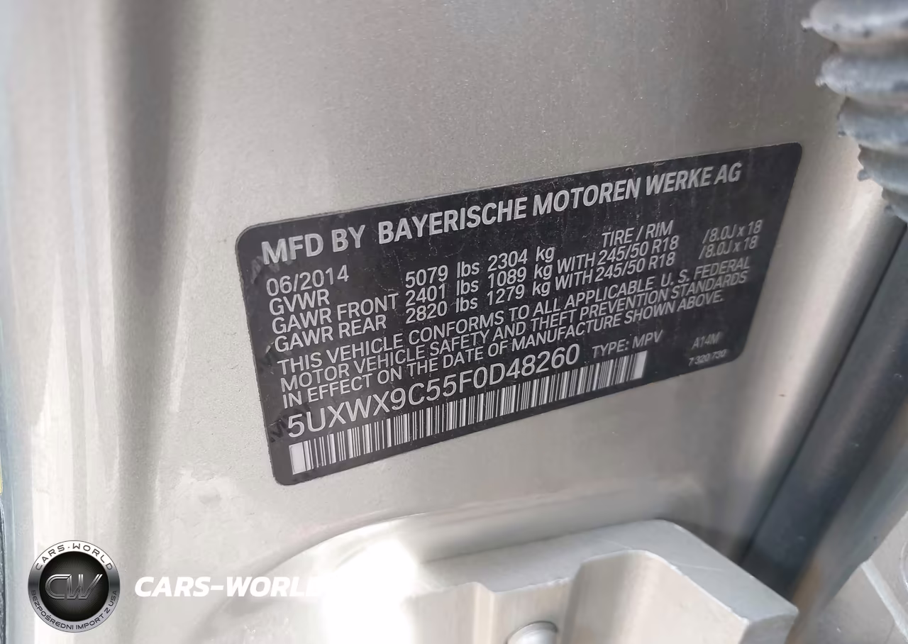 2015 BMW X3 xDrive28I VIN:5UXWX9C55F0D48260 - 9