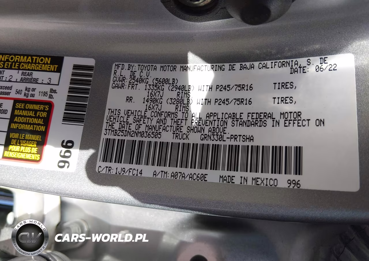 2022 Toyota Tacoma Sr5 V6 VIN:3TMBZ5DN2NM036505 - 9