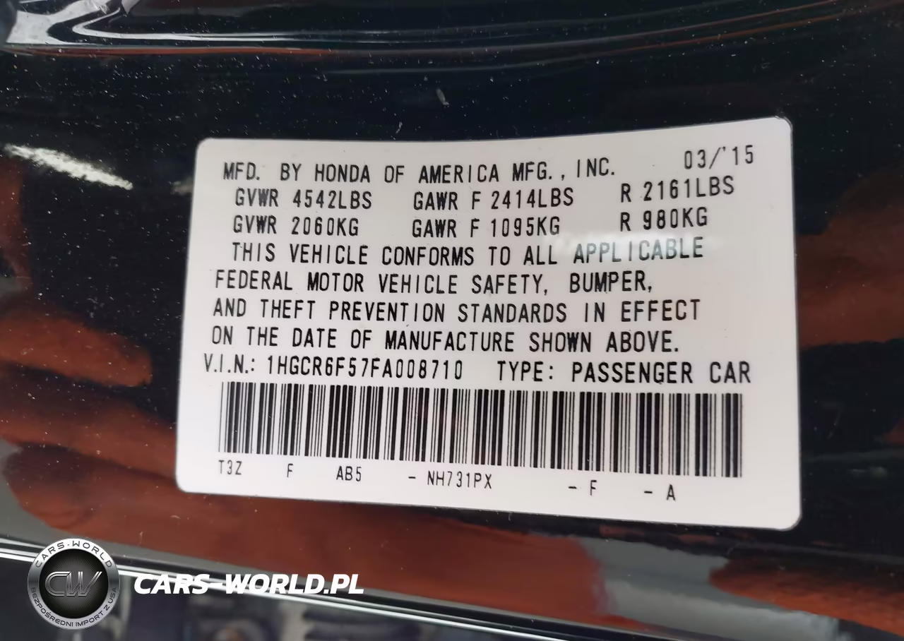2015 Honda Accord Hybrid Ex-L VIN:1HGCR6F57FA008710 - 9