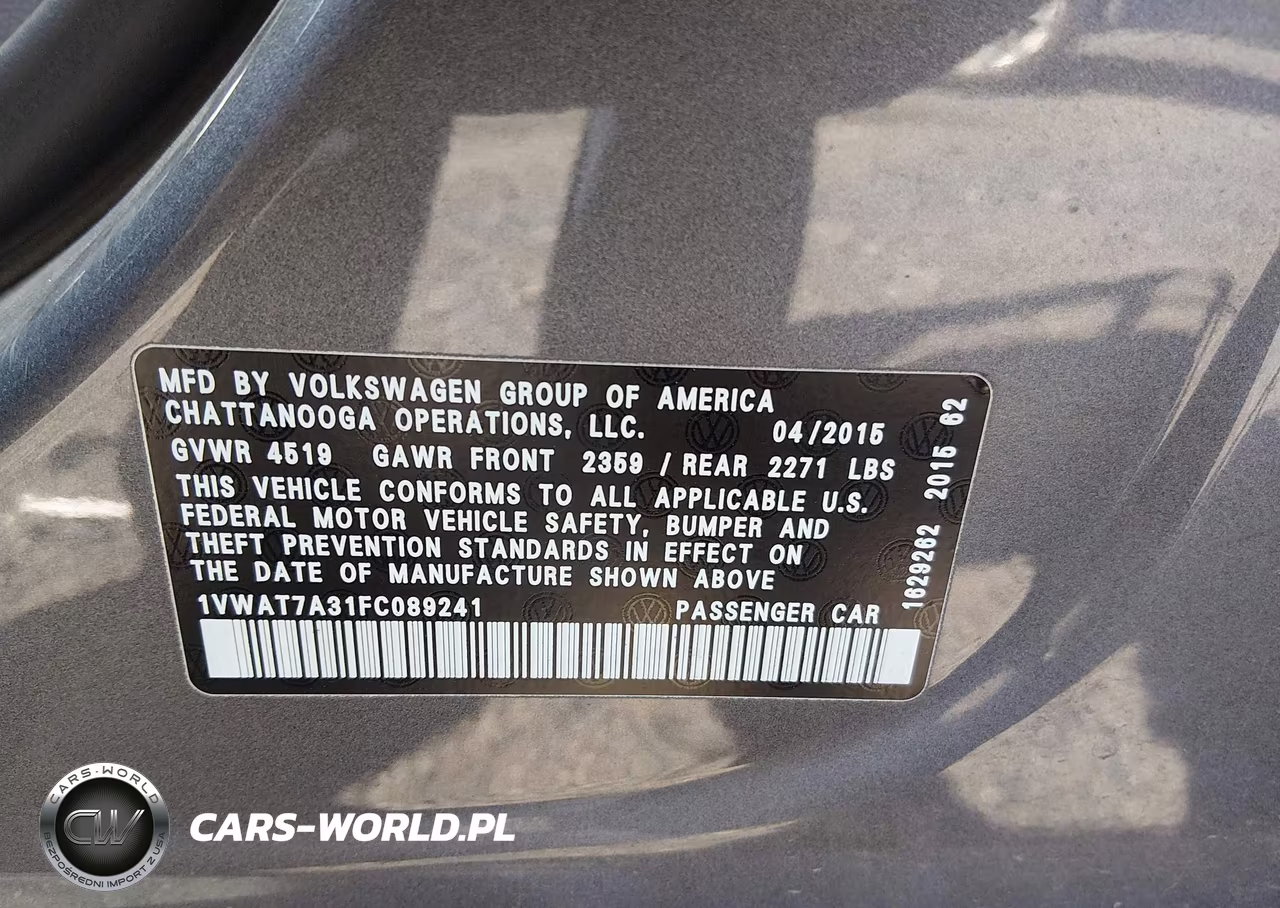2015 Volkswagen Passat 1.8T Limited Edition VIN:1VWAT7A31FC089241 - 9