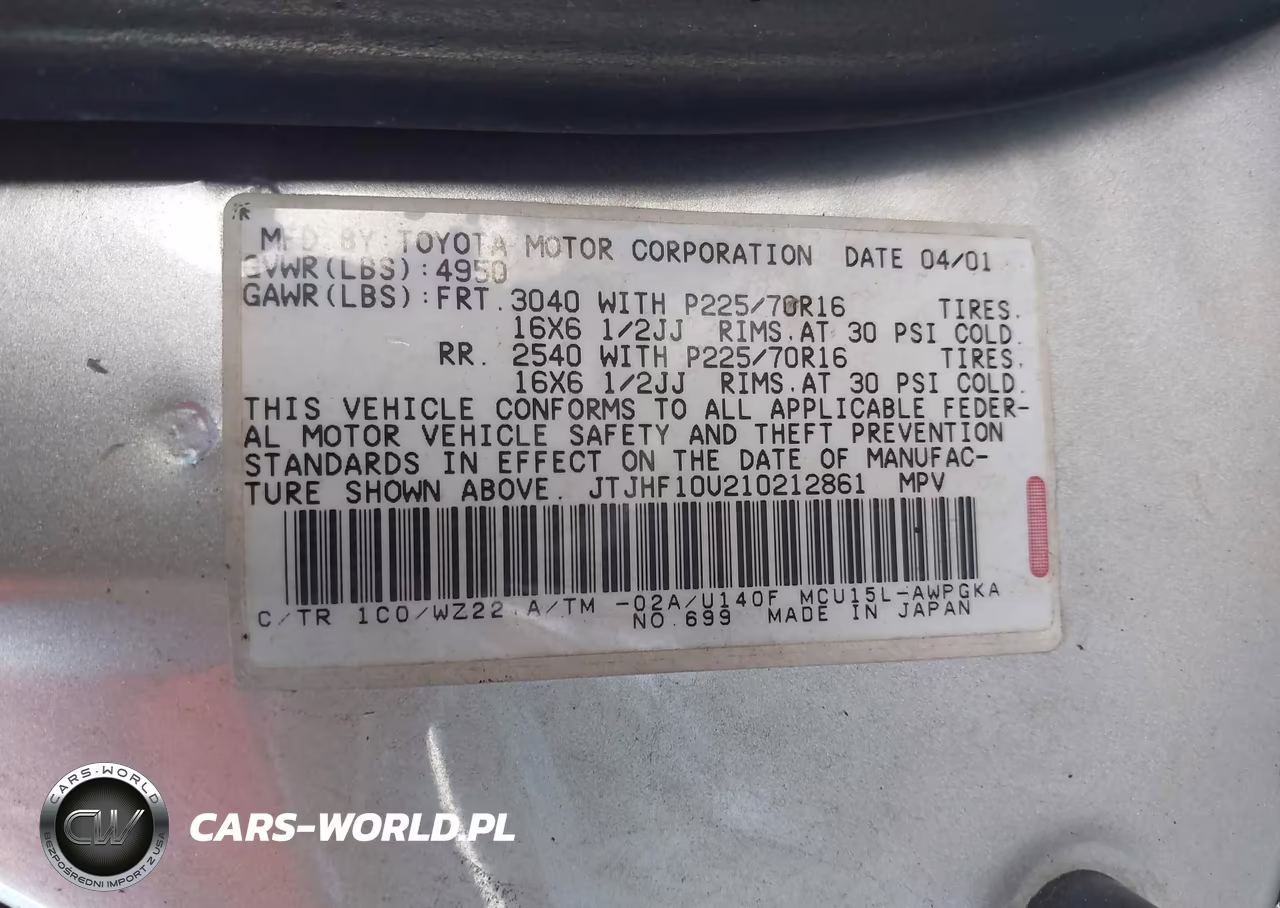 2001 Lexus Rx 300 VIN:JTJHF10U210212861 - 9