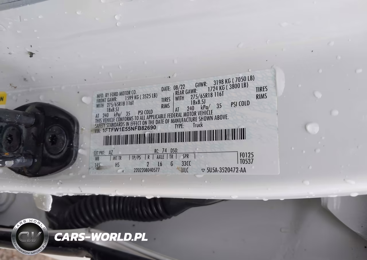 2022 Ford F-150 Lariat VIN:1FTFW1E55NFB82690 - 9