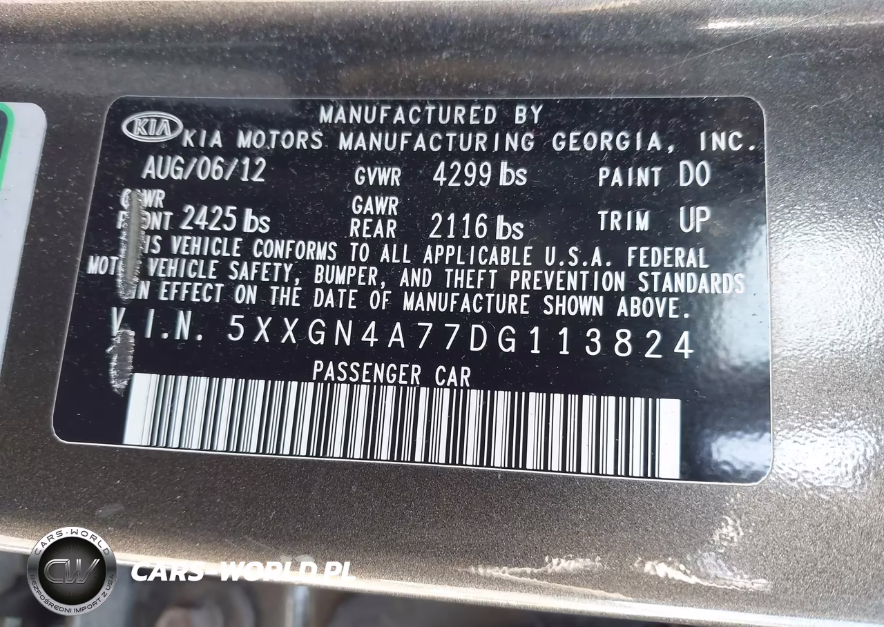2013 Kia Optima Ex VIN:5XXGN4A77DG113824 - 9
