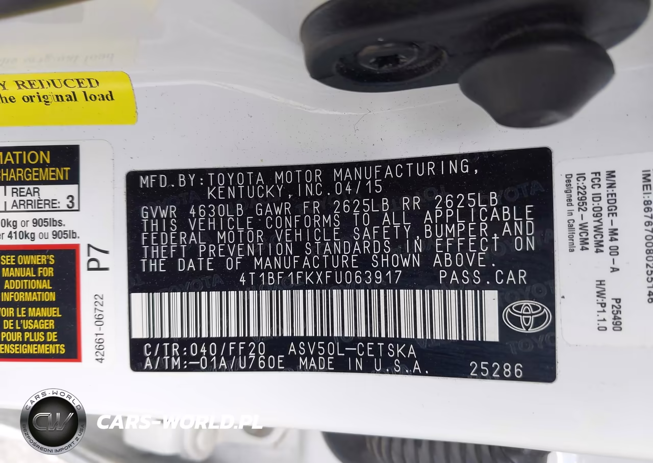 2015 Toyota Camry Se VIN:4T1BF1FKXFU063917 - 9