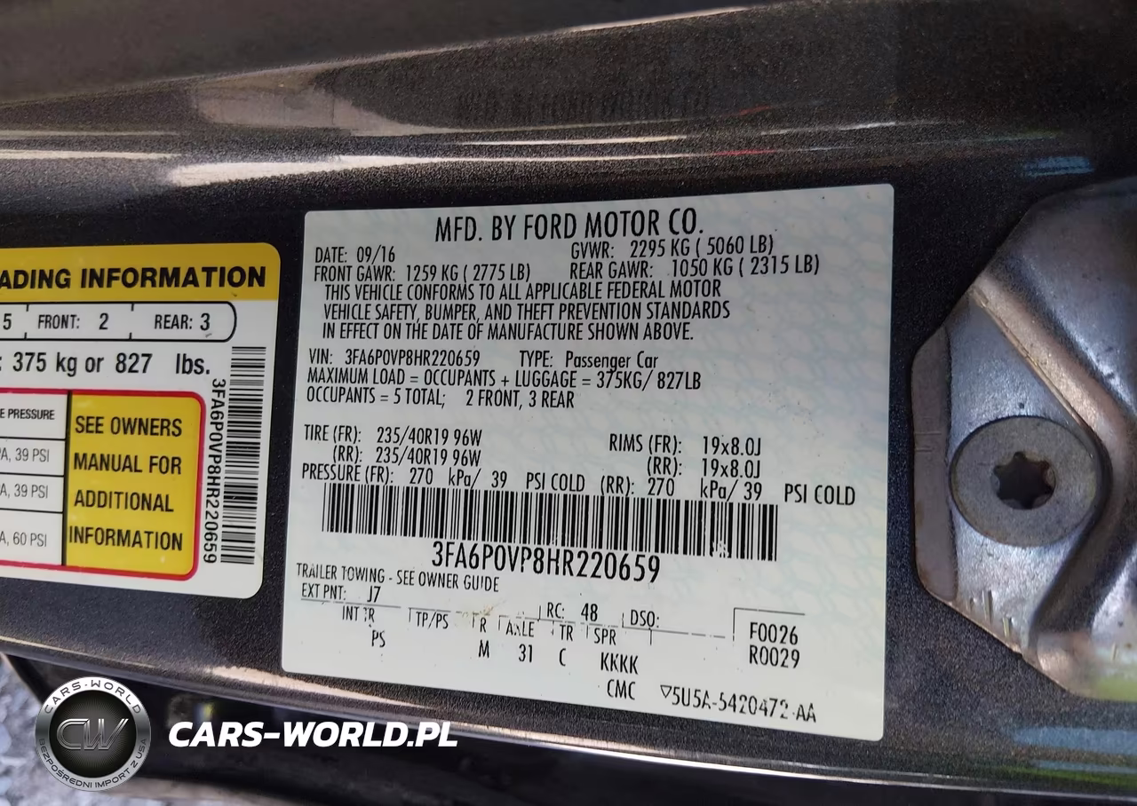 2017 Ford Fusion Sport VIN:3FA6P0VP8HR220659 - 9