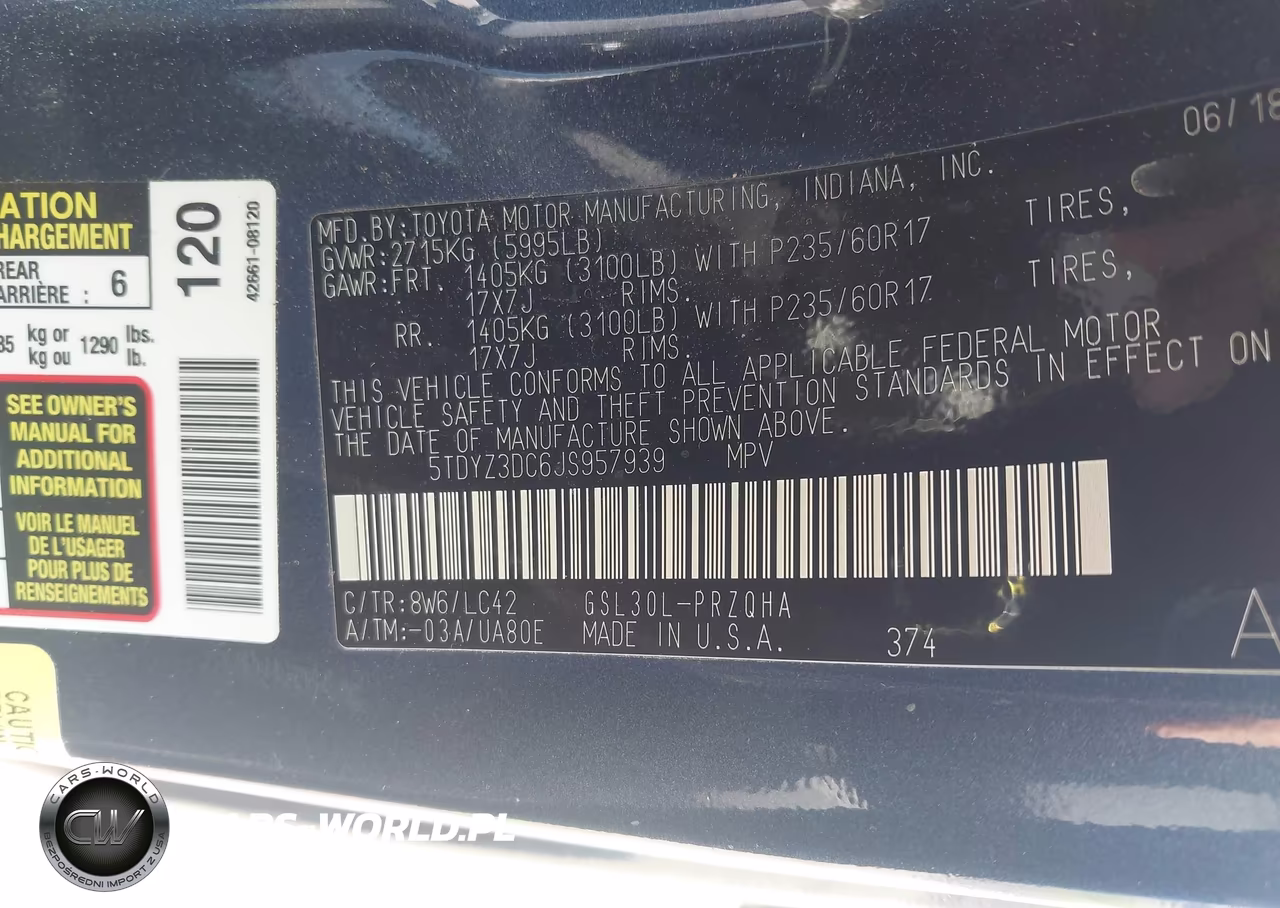 2018 Toyota Sienna Xle 8 Passenger VIN:5TDYZ3DC6JS957939 - 9
