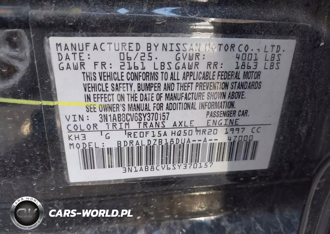 2025 Nissan Sentra Sv VIN:3N1AB8CV6SY370157 - 9