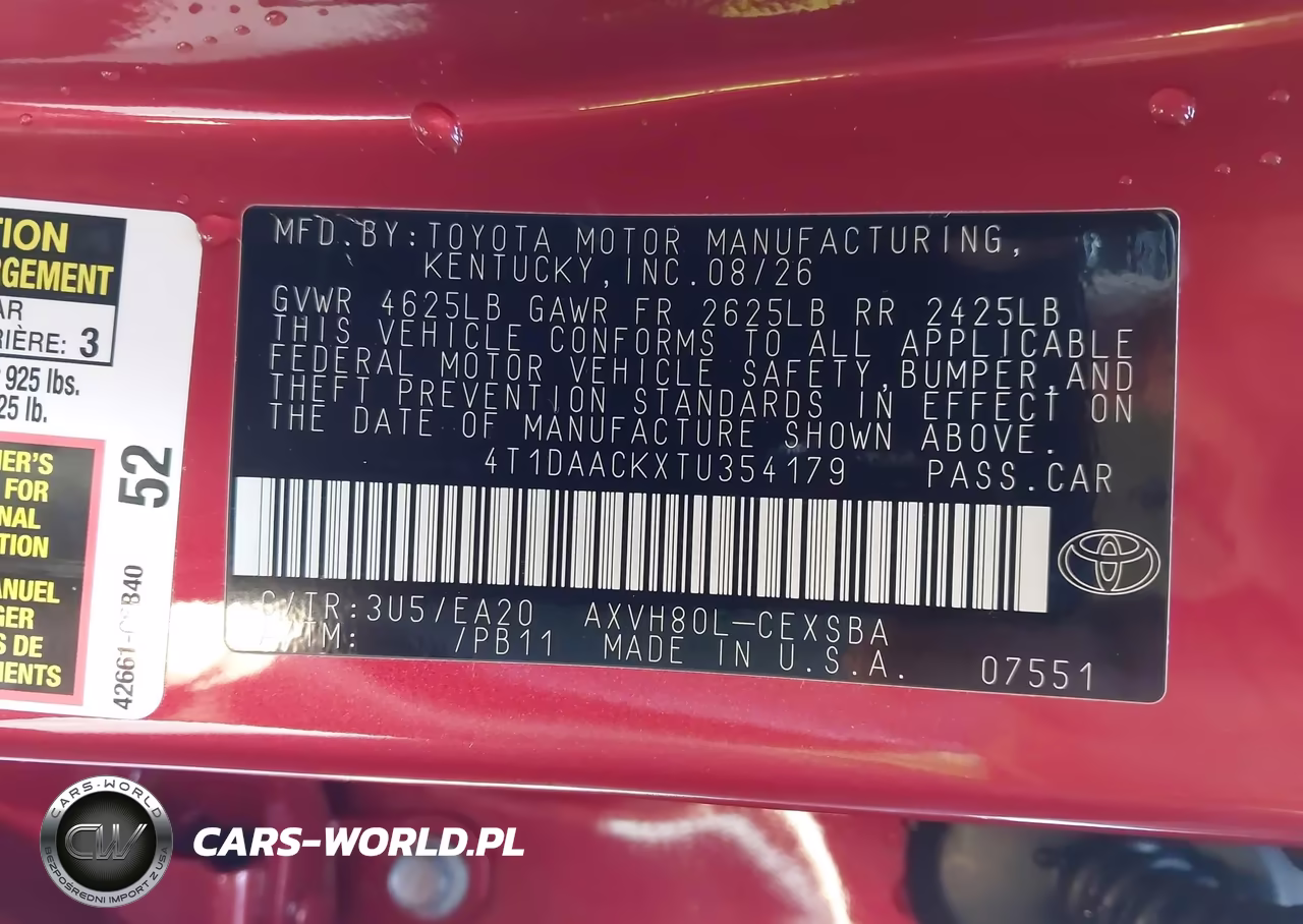 2026 Toyota Camry Se VIN:4T1DAACKXTU354179 - 9