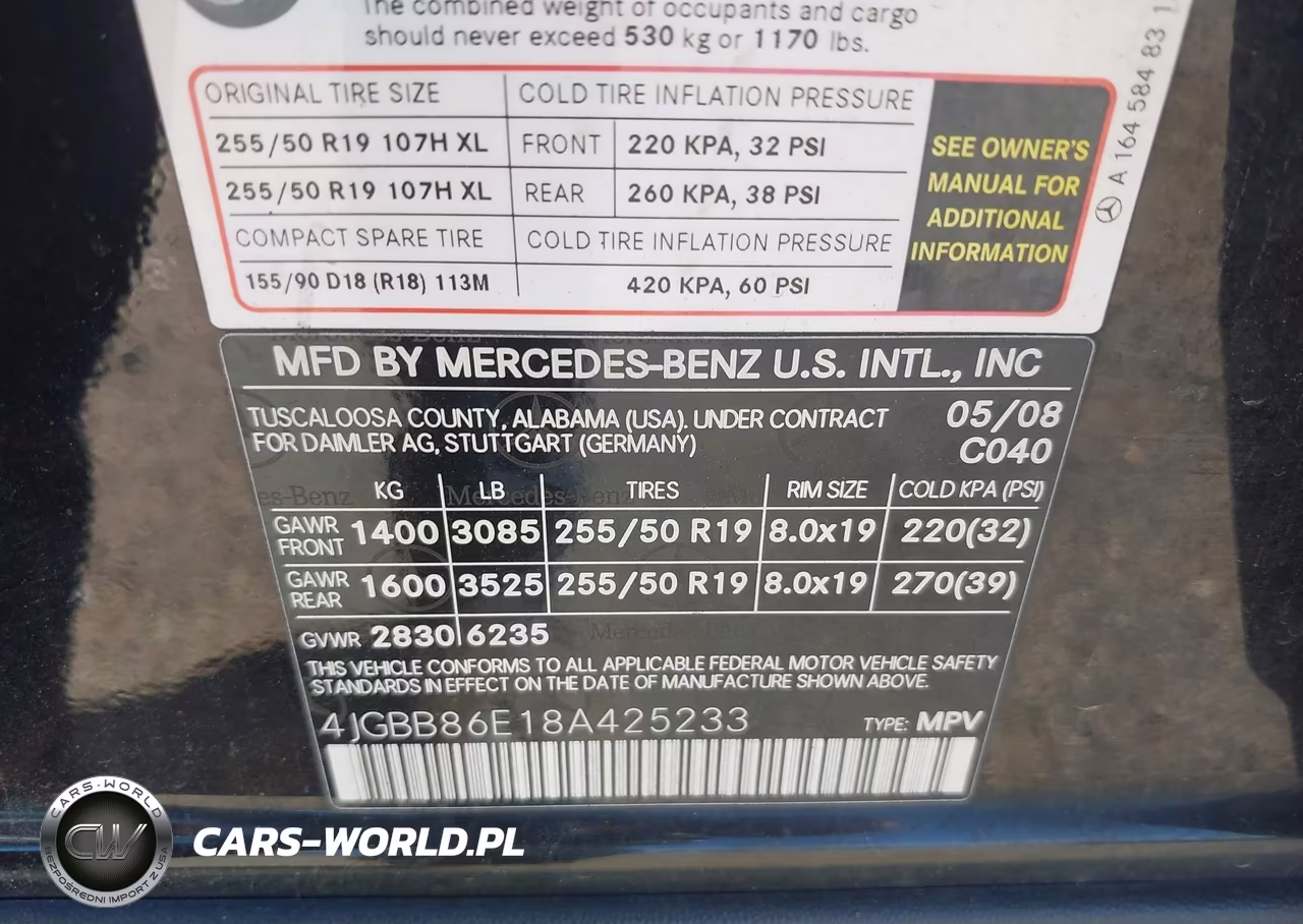 2008 Mercedes-Benz Ml 350 4Matic VIN:4JGBB86E18A425233 - 9
