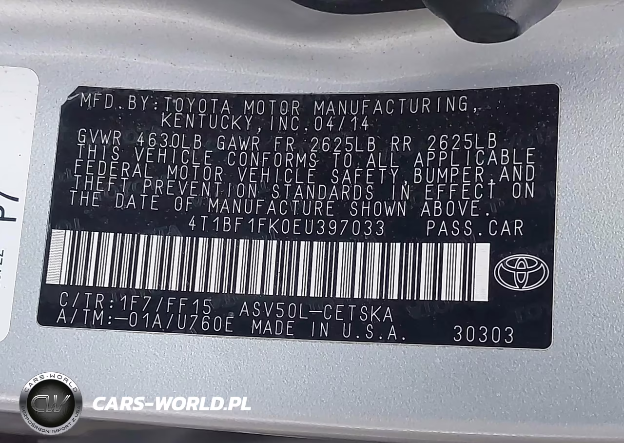 2014 Toyota Camry Se VIN:4T1BF1FK0EU397033 - 9