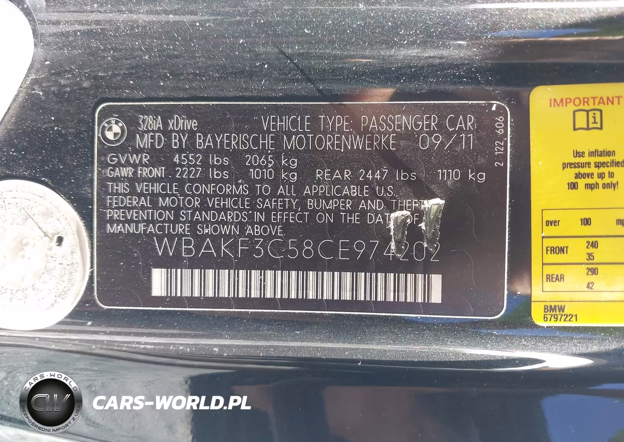 2012 BMW 328I xDrive VIN:WBAKF3C58CE974202 - 9