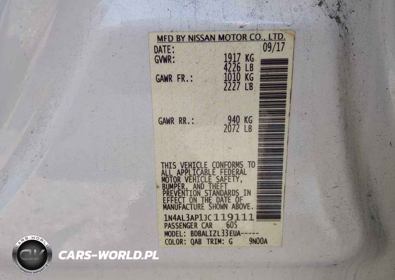 2018 Nissan Altima 2.5 Sv VIN:1N4AL3AP1JC119111 - 9