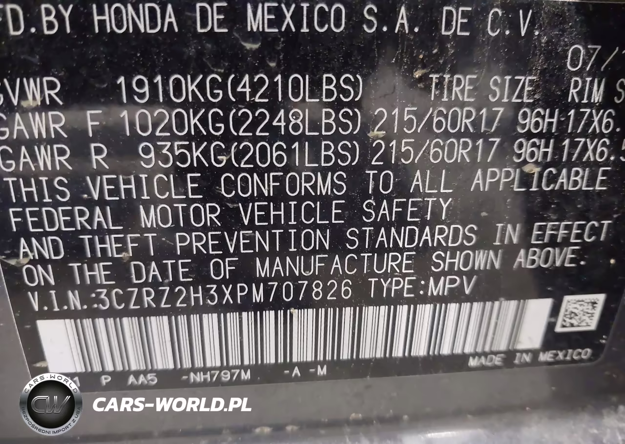 2023 Honda Hr-V Awd Lx VIN:3CZRZ2H3XPM707826 - 9