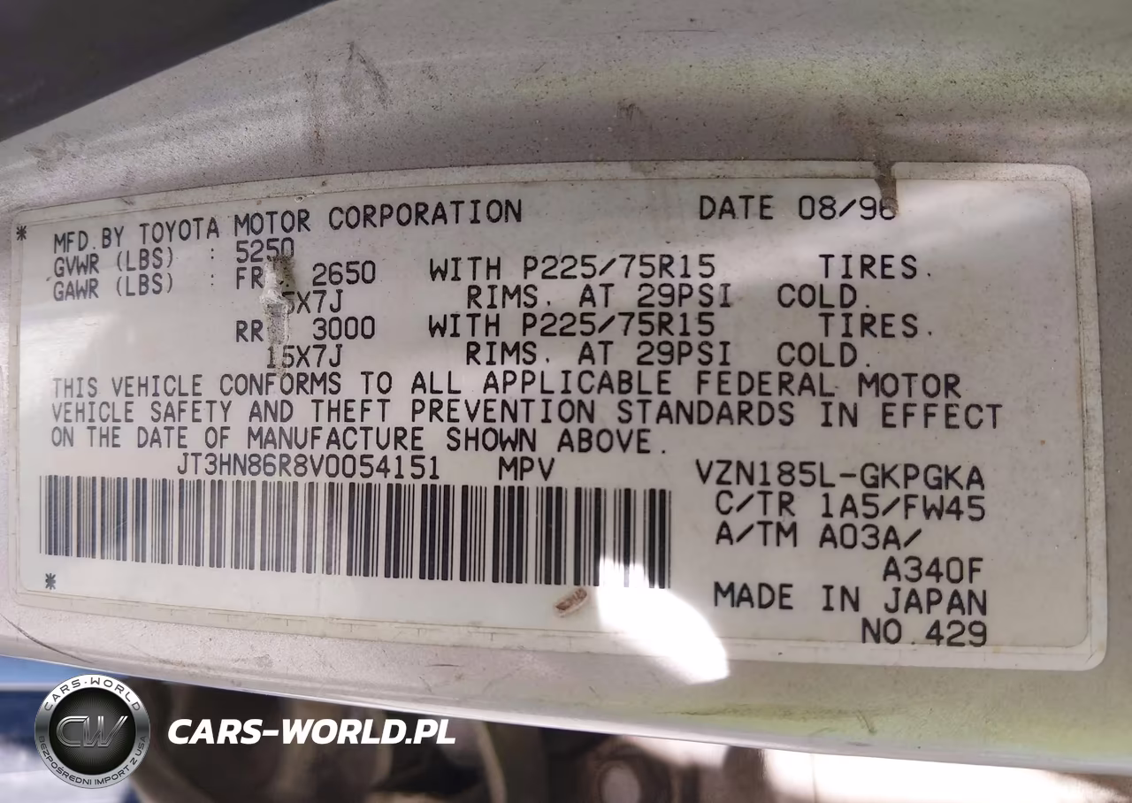 1997 Toyota 4Runner Sr5 V6 VIN:JT3HN86R8V0054151 - 9